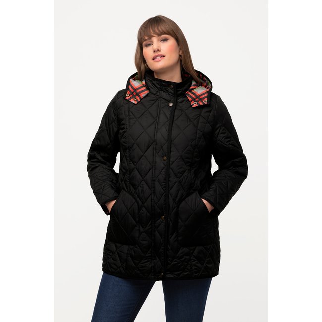 Veste matelassée, imperméable, col montant noir <span itemprop=