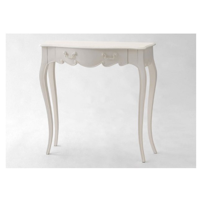 Console baroque en bois blanc L80 - APOLLONIA Couleur blanc <span itemprop=
