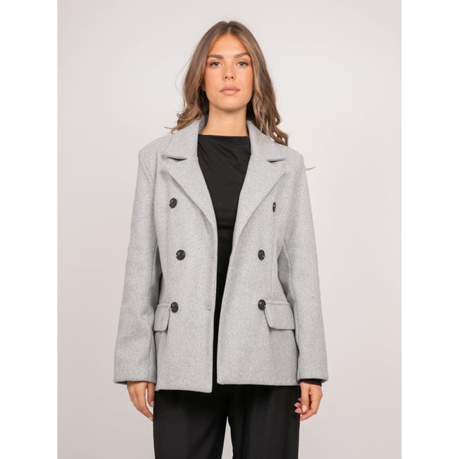 Caban Court Croisé Drap De Laine Ubeve gris <span itemprop=
