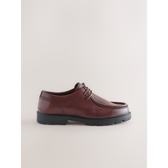 Chaussures à lacets avec plastron en cuir rouge bordeaux <span itemprop=