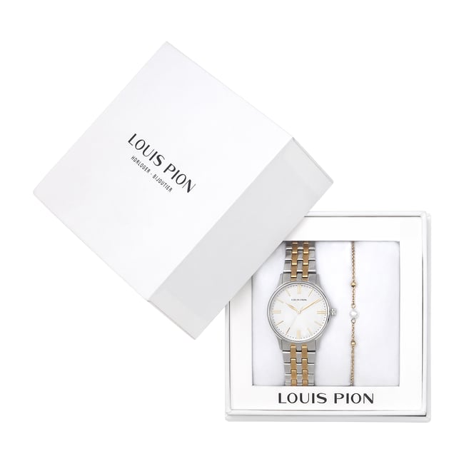 Montre Analogique  VICTORIA argenté blanc doré <span itemprop=