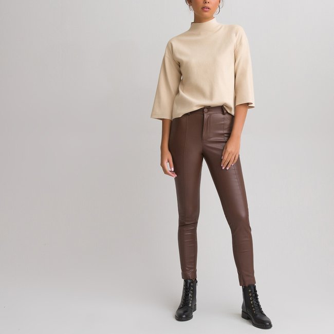 Leather look treggings shop