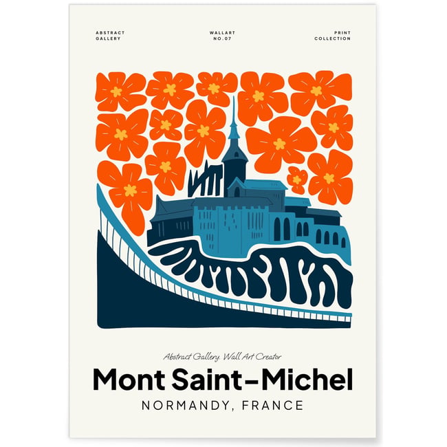 Affiche Mont Saint-Michel 3 Couleur blanc <span itemprop=
