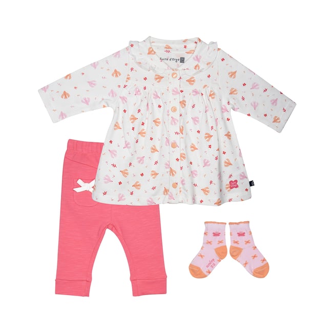 Tunic jegging chaussettes lina manches longues naissance rose <span itemprop=