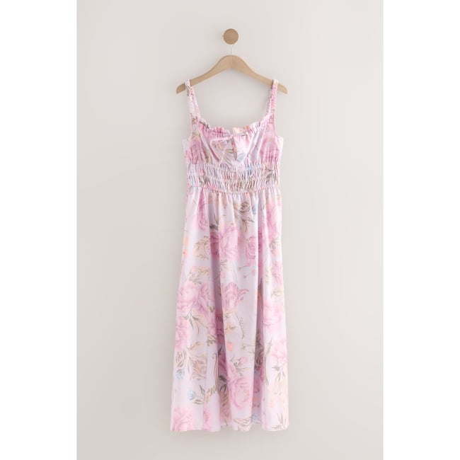 Robe mi-longue violet lilas <span itemprop=