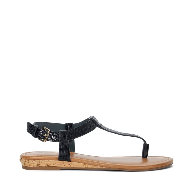 Sandales compensées en liège - LARI black-rept print leather <span itemprop=