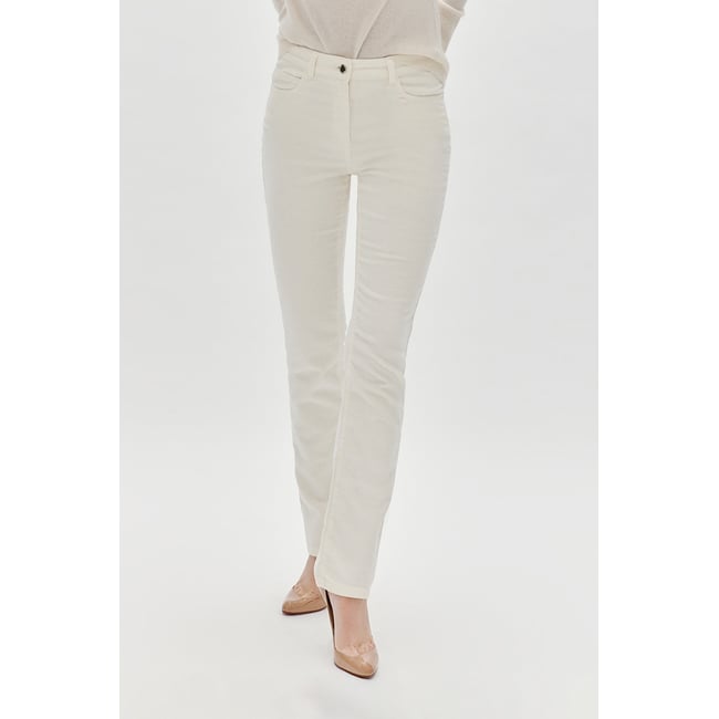 Pantalon droit contemporain PCHICAGOV ivoire <span itemprop=
