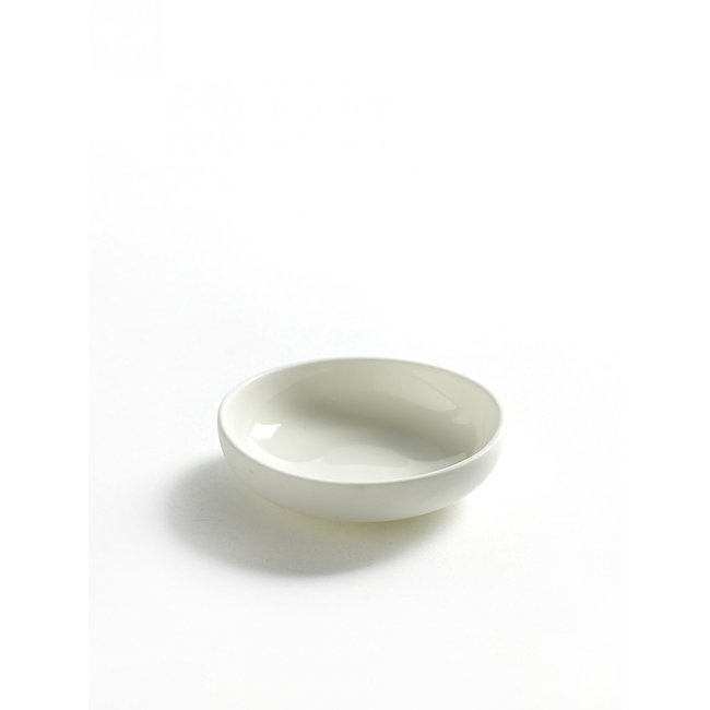 Assiette Plate Blanche Super Mini Diam 6 Base Couleur blanc mat à l'extérieur et blanc brillant à l'intérieur <span itemprop=