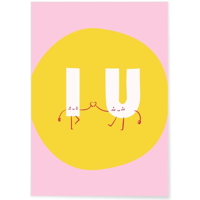 Affiche I & U Forever Couleur blanc <span itemprop=