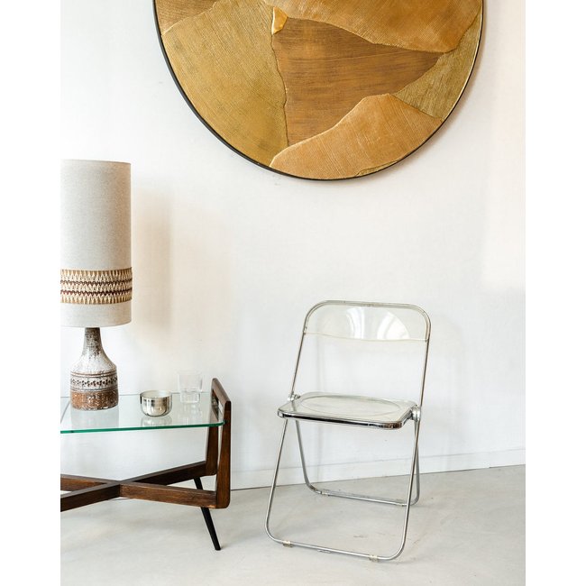 Lot de 4 chaises en plexiglass Alma N°229 - Bon état Couleur transparent <span itemprop=