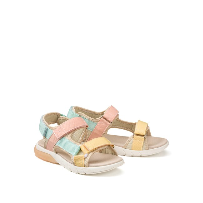Sandalias con tira autoadherente multicolor <span itemprop=