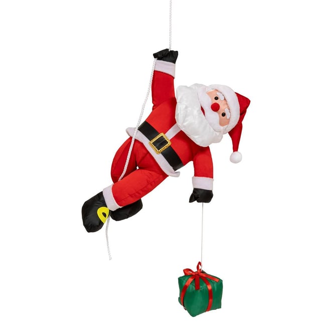 Décoration d'extérieur Père Noël grimpeur H60cm Couleur rouge <span itemprop=