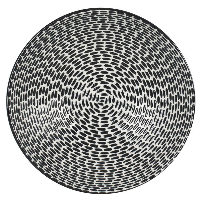 Assiette creuse   19 cm (lot de 6)-PATIO Couleur noir <span itemprop=