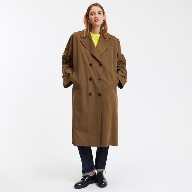 Long Trench Coat, khaki green, LA REDOUTE COLLECTIONS