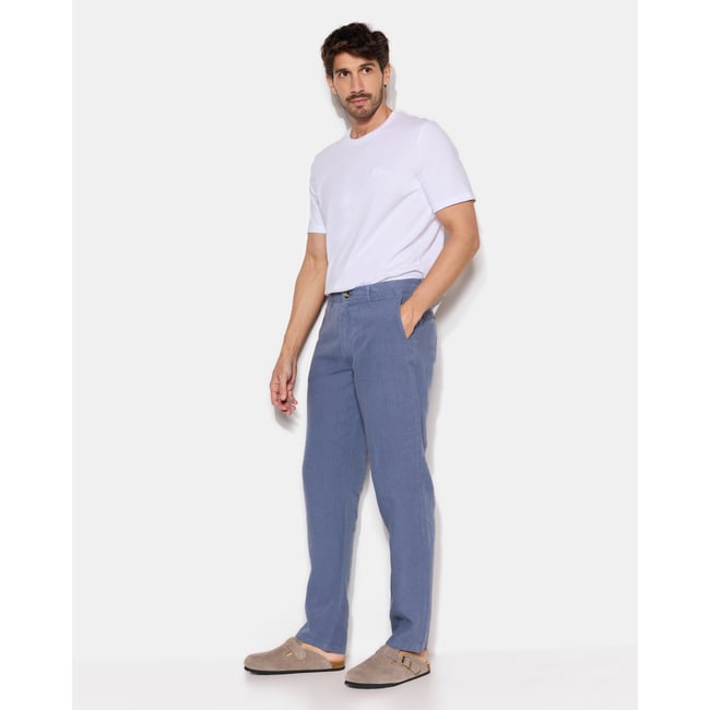 Pantalon chino en lin CHINO LIN v002232 <span itemprop=