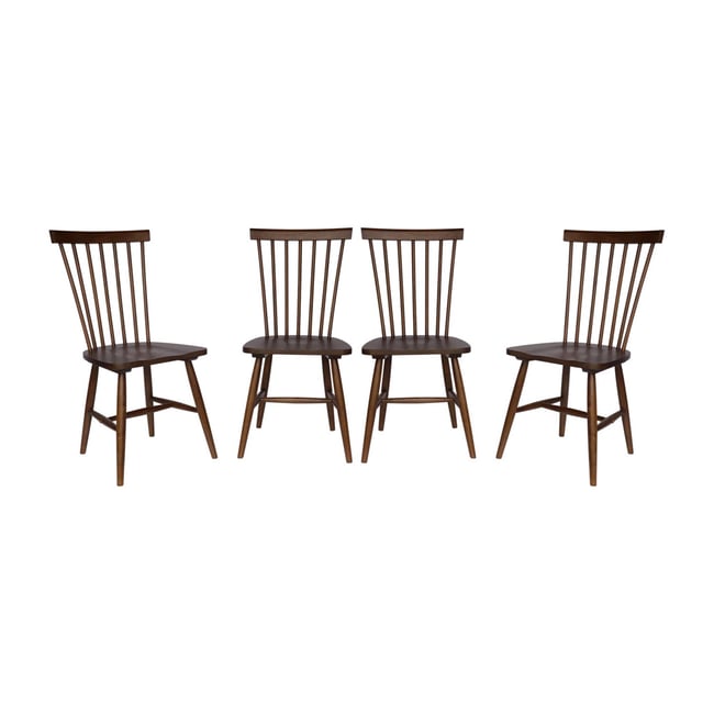 Chaise à barreaux bois d'hévéa (lot de 4) ROMIE - SWEEEK