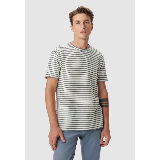 Tee-shirt maille gaufrée motif rayures - IKKS