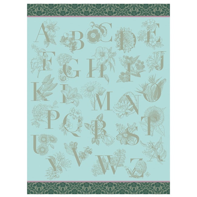 Torchon Fleurs Comestibles 60x80cm - 100% Coton Jacquard Français