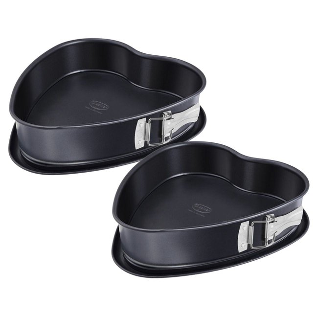 Lot de 2 moules à charnière 25/27 cm en acier TRADITION noir <span itemprop=