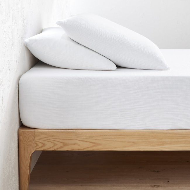 Drap-housse uni gaze de coton bonnet 30cm, Kumla - LA REDOUTE INTERIEURS