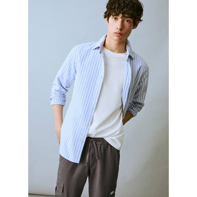 Pantalon coton lin cargo gris anthracite <span itemprop=