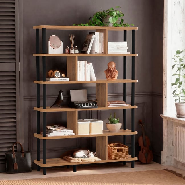Полка для книг, Meta / Мэта черный/ дерево SO'HOME