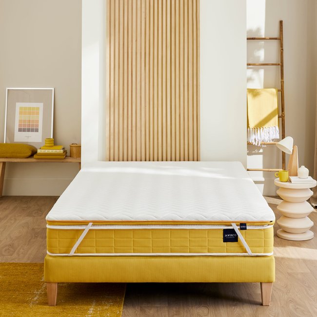 Surmatelas mousse ferme Aurore Couleur blanc <span itemprop=