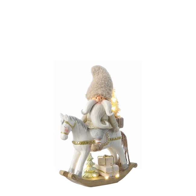 Figurine père noël avec LED artificielle H26 PLAY Couleur gris <span itemprop=