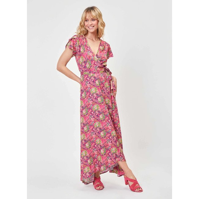 Robe longue cache-coeur ecovero ELEZA - LA FIANCÉE