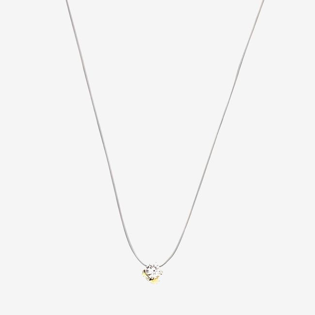 Collier pendentif zircon - argent garanti 925 v019844 <span itemprop=