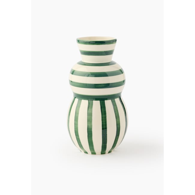 Vase deux boules à rayures Couleur commando <span itemprop=
