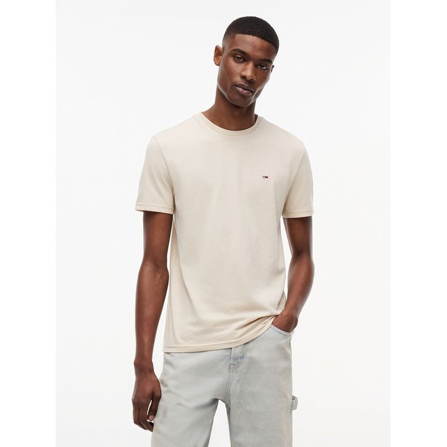 T-shirt manches courtes slim beige clair <span itemprop=
