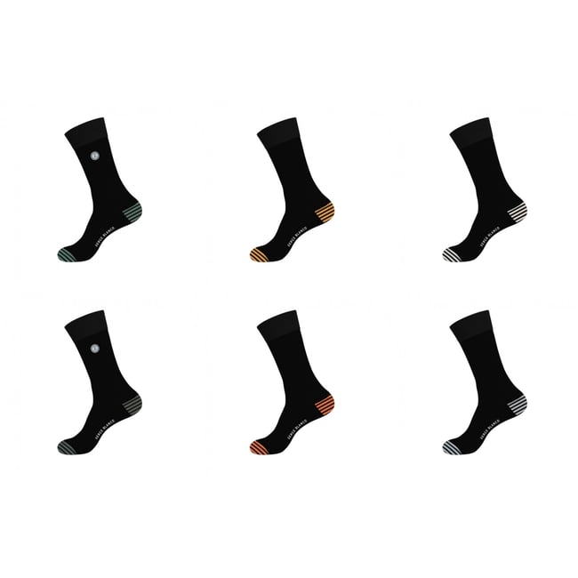 Lot De 6 Chaussettes De Ville noir/vert/jaune/orange/gris <span itemprop=