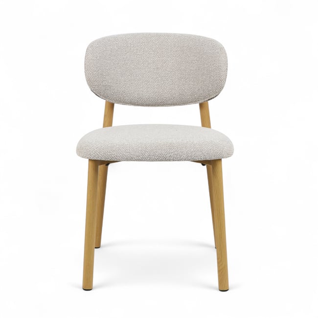 Chaise repas tissu écru Couleur gris clair <span itemprop=