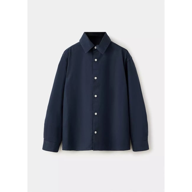 Chemise piqué coton bleu marine <span itemprop=