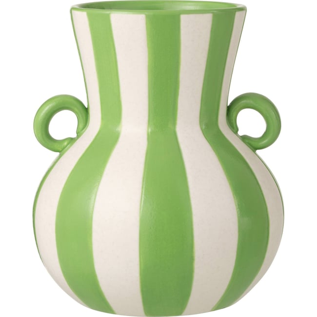 Vase ligné en céramique Couleur vert et blanc <span itemprop=