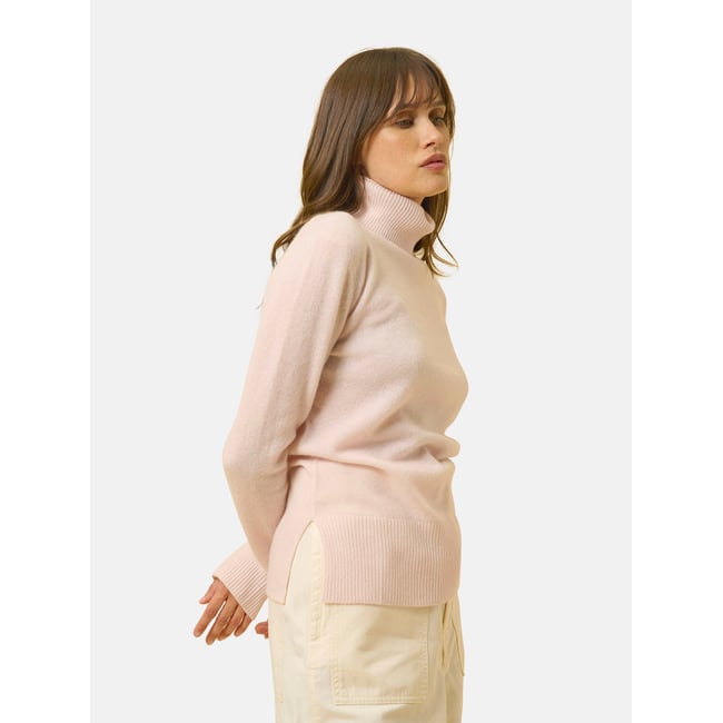 Pull Col Roulé Poudre Lexie rose clair <span itemprop=