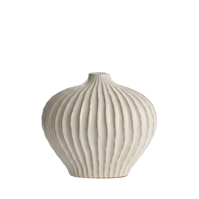 Vase Céramique LORITO Couleur crème <span itemprop=