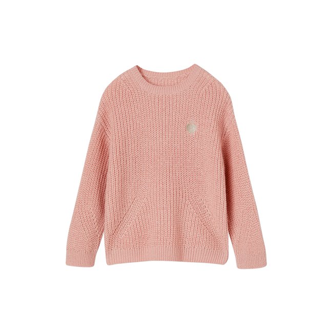 Pull maille perlée animation badge irisé - VERTBAUDET