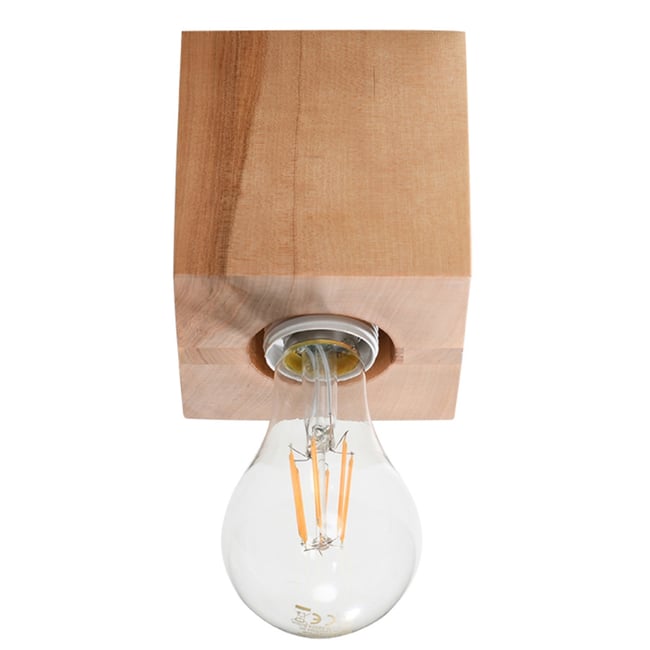 Plafonnier Bois Bois Naturel E27 1 Ariz Couleur marron <span itemprop=