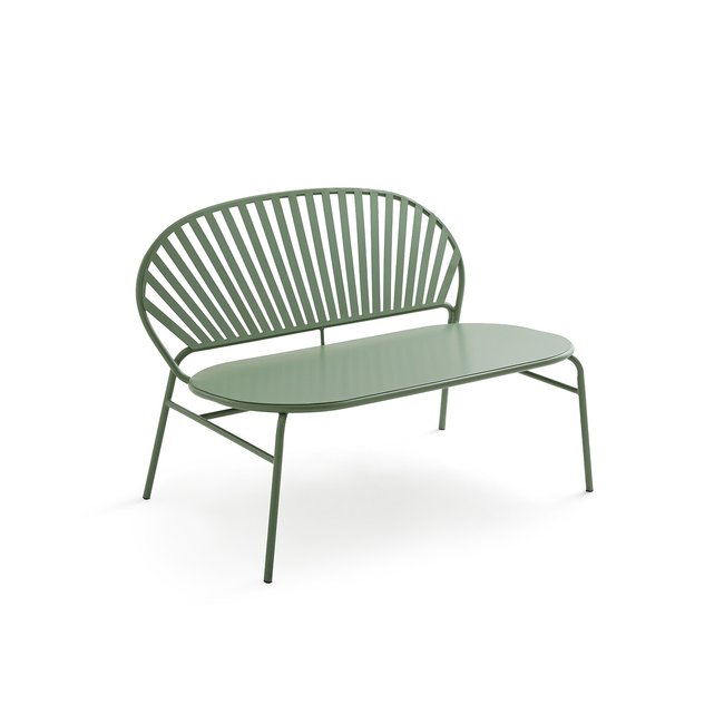 Banc de jardin, métal acier, Solale kaki <span itemprop=