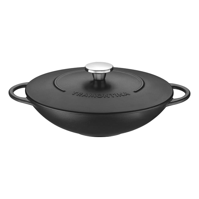 Wok em ferro 32 cm, Trento, Indução, da Tramontina preto  <span itemprop=