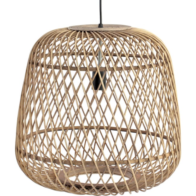 Suspension en rotin rond style tropical Tropical Couleur rotin naturel clair <span itemprop=
