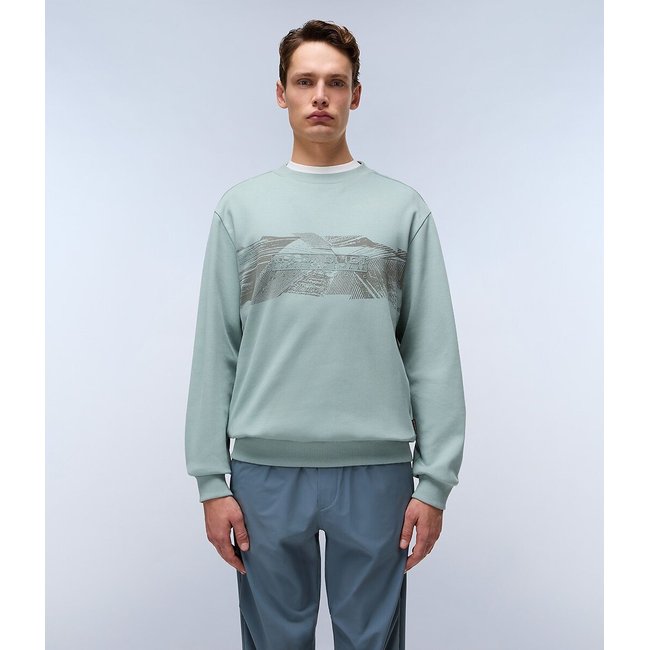 Sweat de gola redonda Vanni verde <span itemprop=