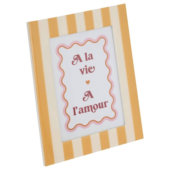 Cadre-photo Cheri jaune 18x23cm Couleur jaune <span itemprop=