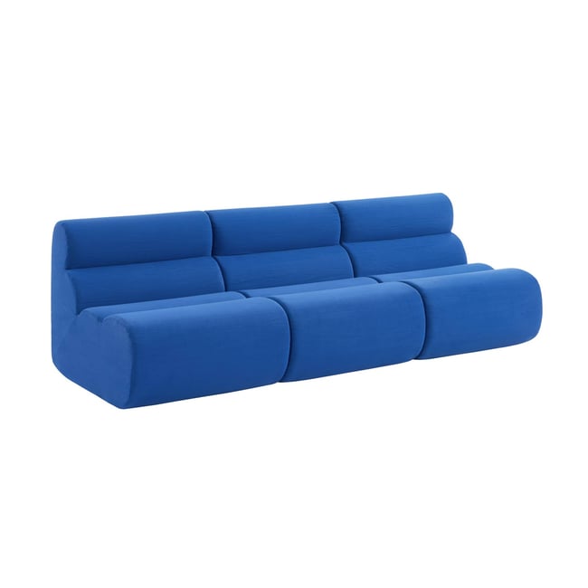 Chauffeuse tissu 1 place (lot de 3) NOVA Couleur bleu électrique <span itemprop=