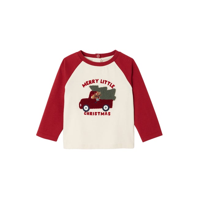 T-shirt manches longues rouge <span itemprop=