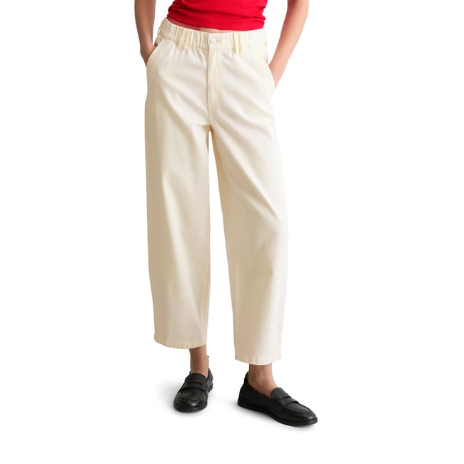 Barrel-Pants cropped en sergé de coton organique et de lyocell - MARC O’POLO DENIM