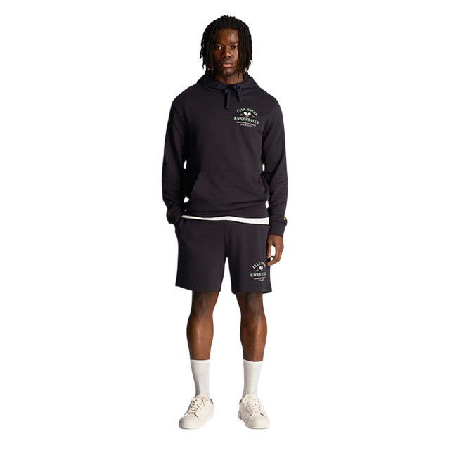 Short de jogging motif/style imprimé graphique RACQUET CLUB bleu marine <span itemprop=