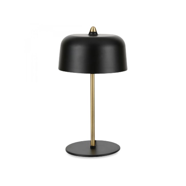 Lampe à Poser Champignon Métal Noir et Doré Couleur noir <span itemprop=
